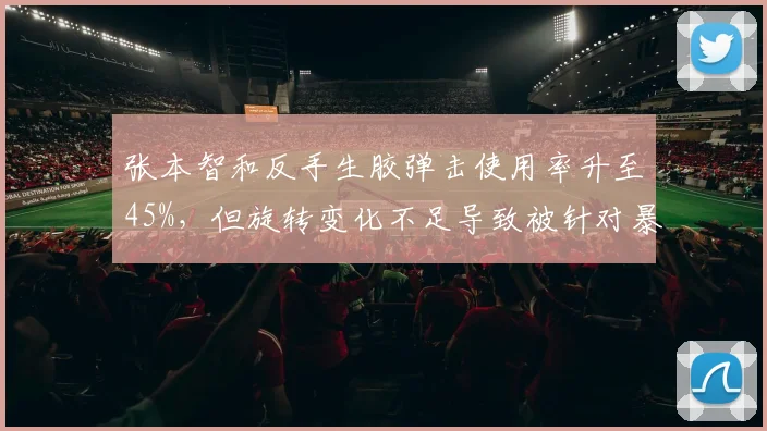 张本智和反手生胶弹击使用率升至45%，但旋转变化不足导致被针对暴露技术短板